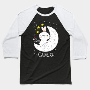 bunny sleeping moon Baseball T-Shirt